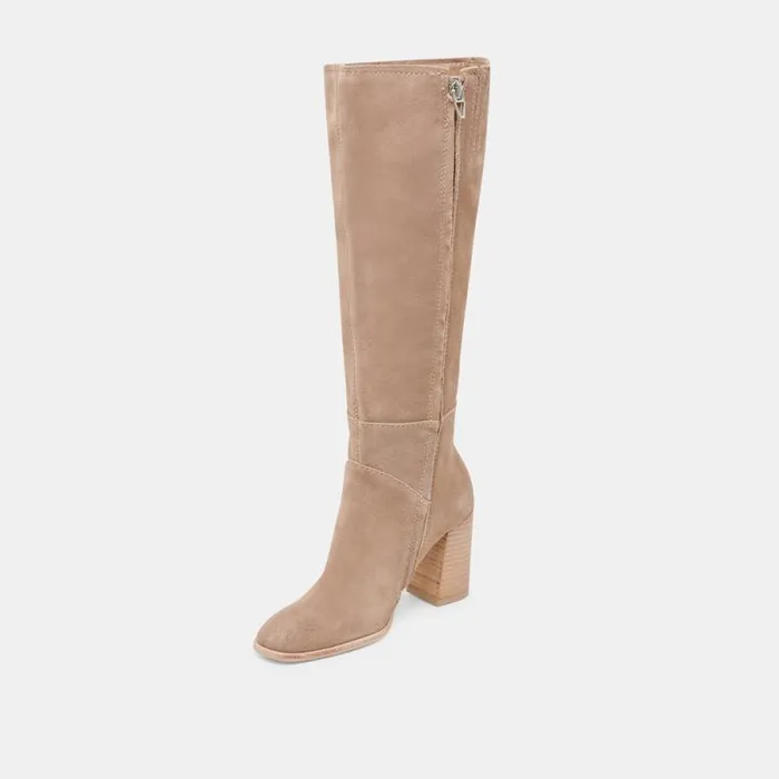 Dolce Vita Fynn Wide Calf Boots Truffle Suede Women Boots and Booties