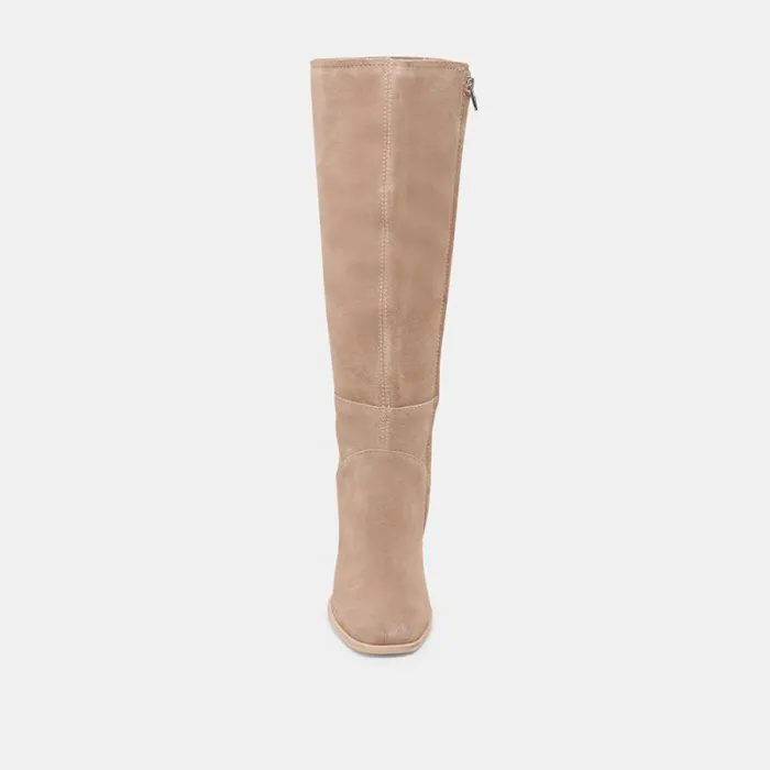 Dolce Vita Fynn Wide Calf Boots Truffle Suede Women Boots and Booties