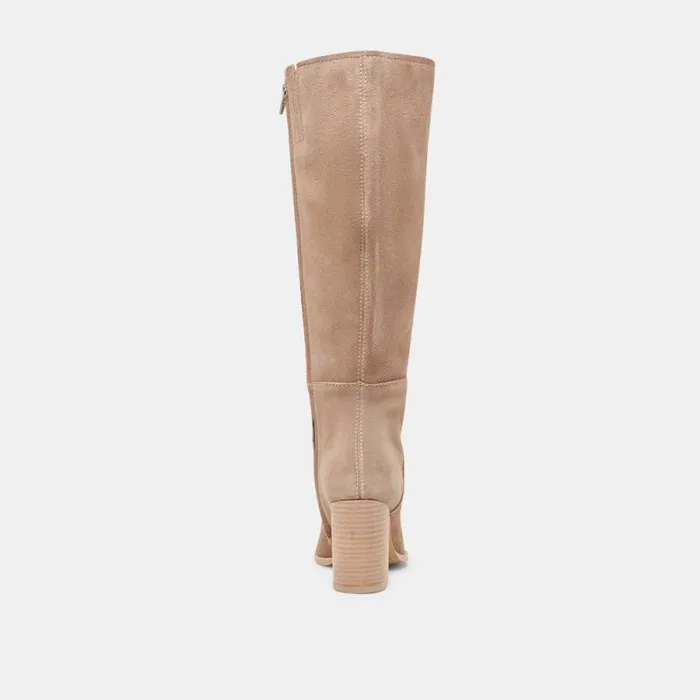 Dolce Vita Fynn Wide Calf Boots Truffle Suede Women Boots and Booties
