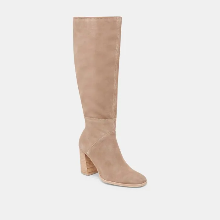 Dolce Vita Fynn Wide Calf Boots Truffle Suede Women Boots and Booties