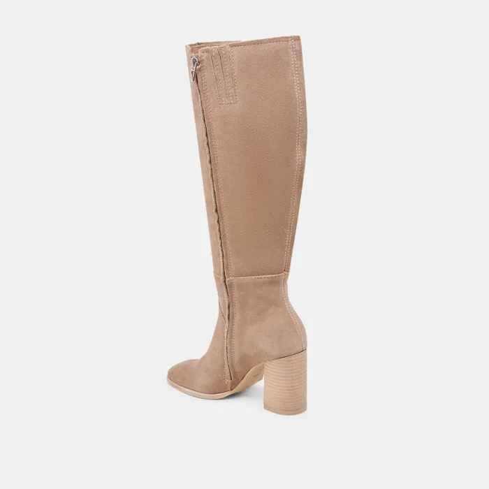 Dolce Vita Fynn Wide Calf Boots Truffle Suede Women Boots and Booties