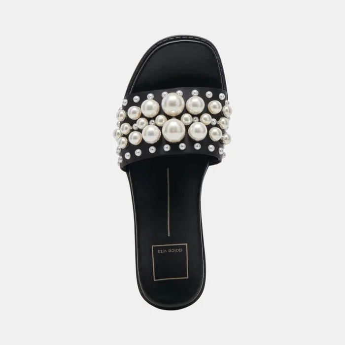 Dolce Vita Gabbi Pearl Sandals Black Pearls Women Sandals