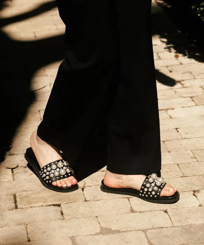 Dolce Vita Gabbi Pearl Sandals Black Pearls Women Sandals
