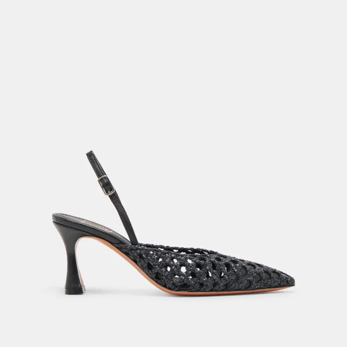 Dolce Vita Gloria Heels Black Woven Women Heels