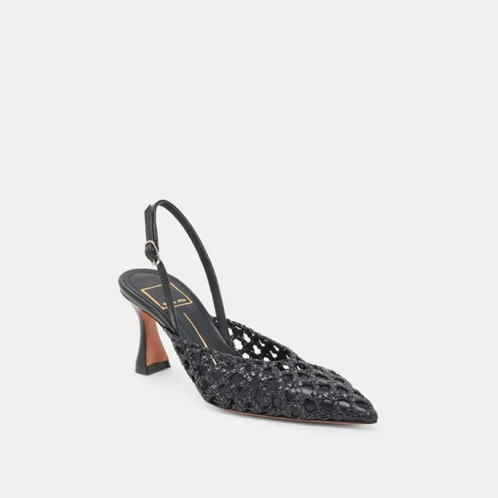 Dolce Vita Gloria Heels Black Woven Women Heels