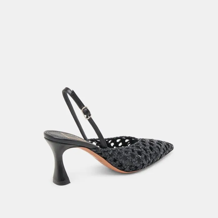 Dolce Vita Gloria Heels Black Woven Women Heels