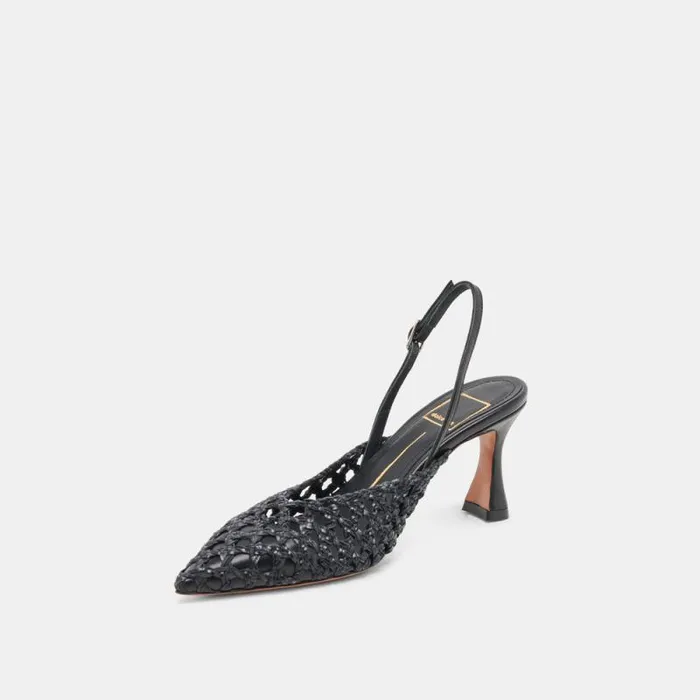 Dolce Vita Gloria Heels Black Woven Women Heels