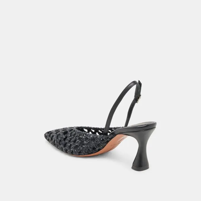 Dolce Vita Gloria Heels Black Woven Women Heels