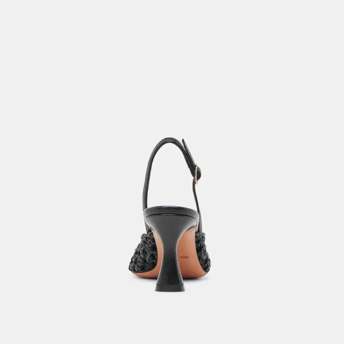 Dolce Vita Gloria Heels Black Woven Women Heels
