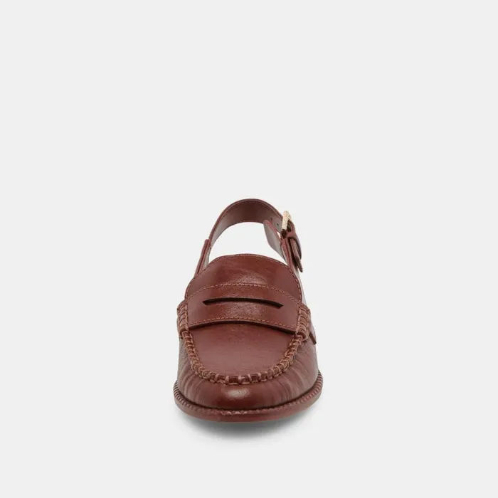 Dolce Vita Hardi Loafers Brown Crinkle Patent Women Flats and Loafers