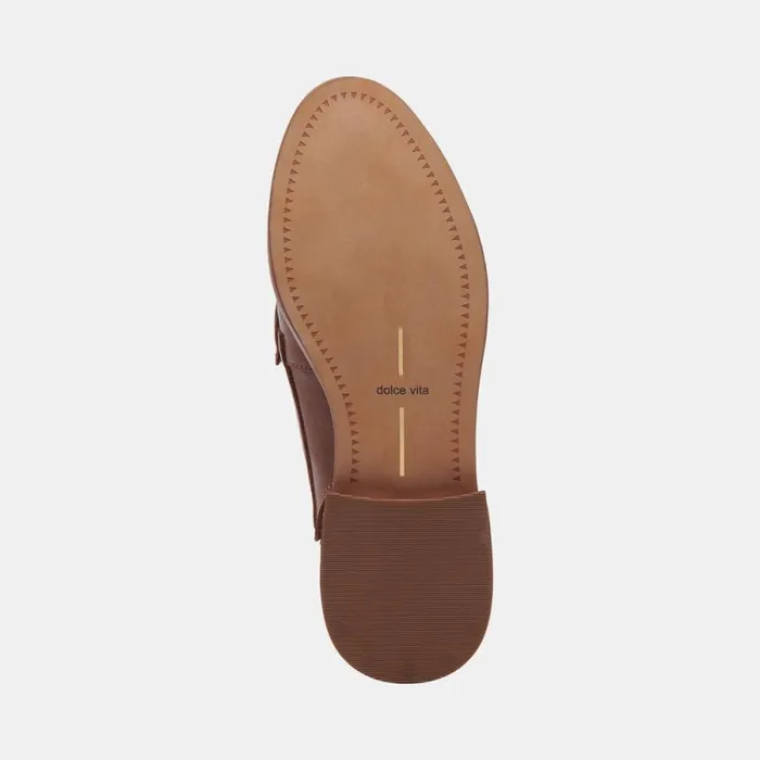 Dolce Vita Hardi Loafers Brown Crinkle Patent Women Flats and Loafers