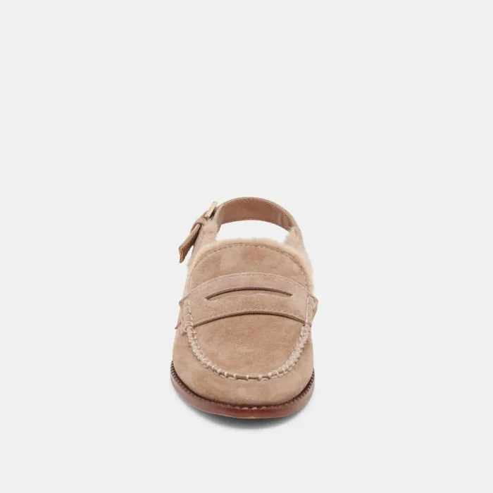 Dolce Vita Hardi Plush Loafers Mushroom Suede Women Mules and Clogs