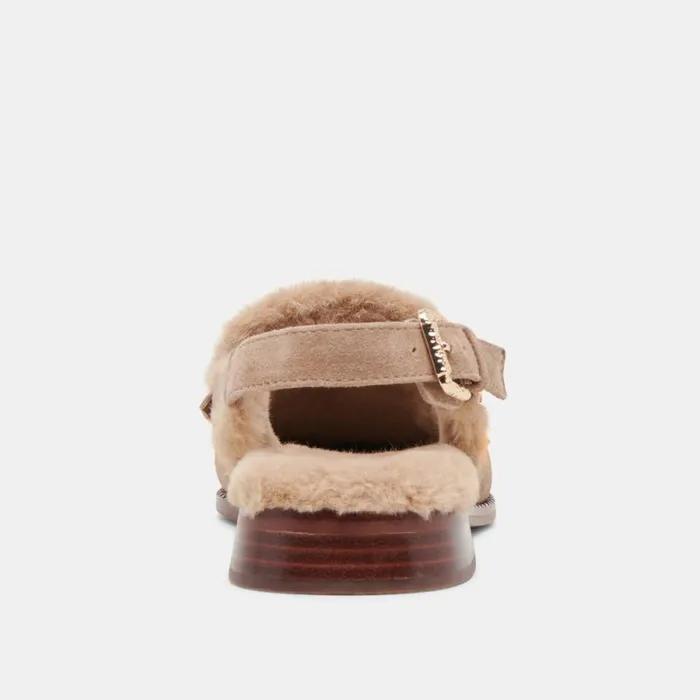 Dolce Vita Hardi Plush Loafers Mushroom Suede Women Mules and Clogs