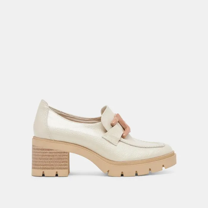 Dolce Vita Harold Heels Ivory Patent Leather Women Heels