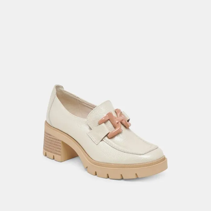 Dolce Vita Harold Heels Ivory Patent Leather Women Heels