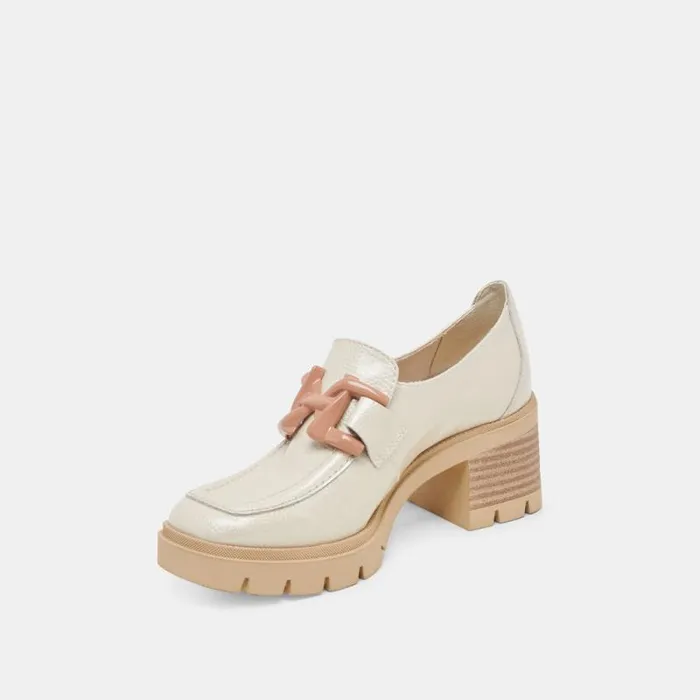 Dolce Vita Harold Heels Ivory Patent Leather Women Heels