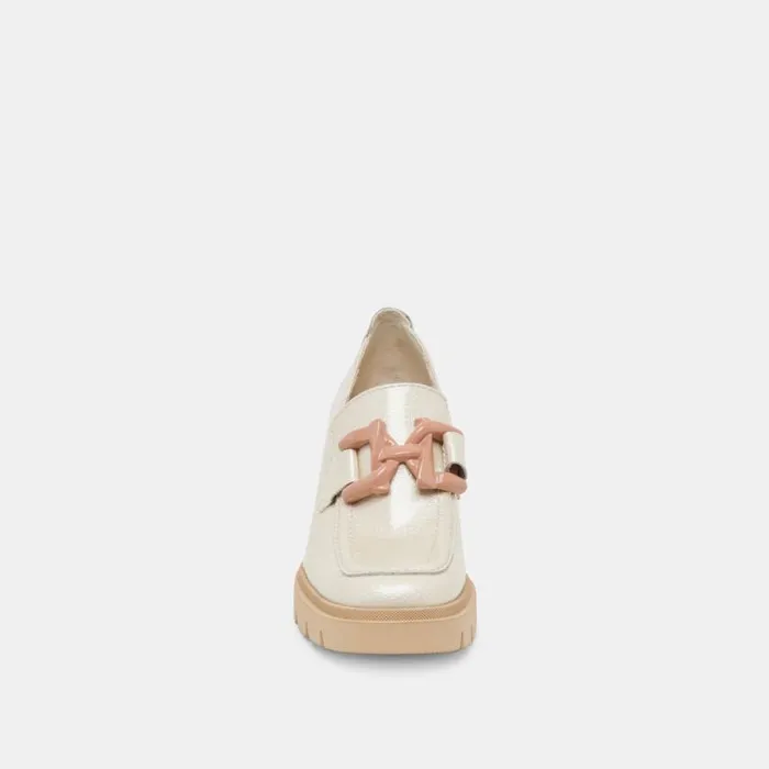 Dolce Vita Harold Heels Ivory Patent Leather Women Heels