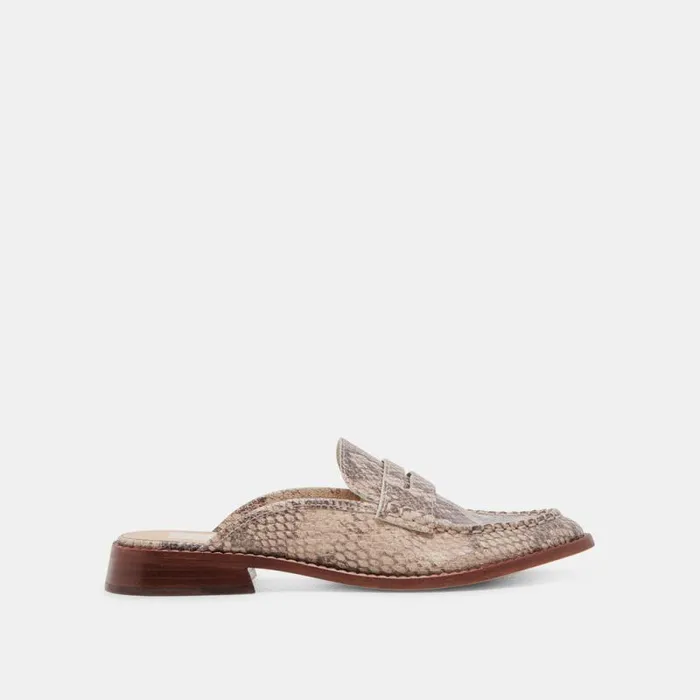 Dolce Vita Havan Loafers Sand Snake Embossed Women Flats and Loafers