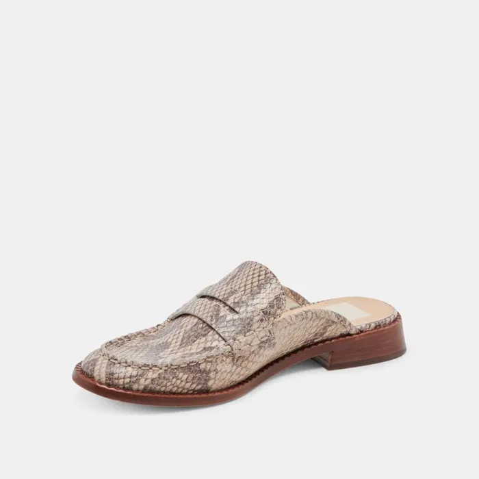 Dolce Vita Havan Loafers Sand Snake Embossed Women Flats and Loafers
