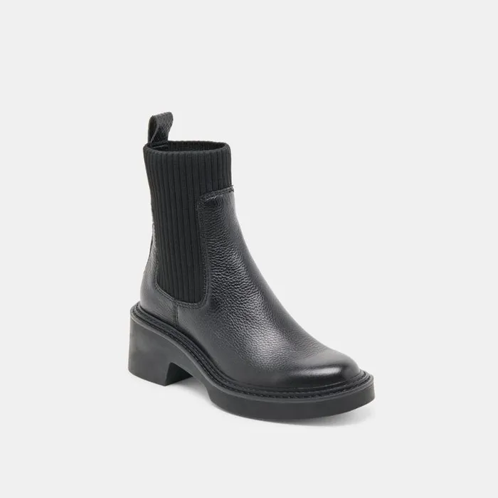 Dolce Vita Hilora H2O Boots Black Leather Women Boots and Booties
