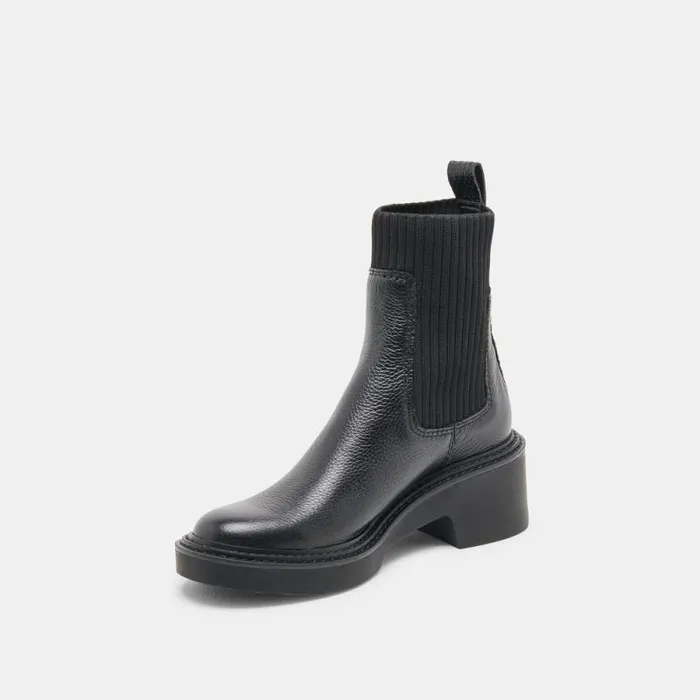 Dolce Vita Hilora H2O Boots Black Leather Women Boots and Booties
