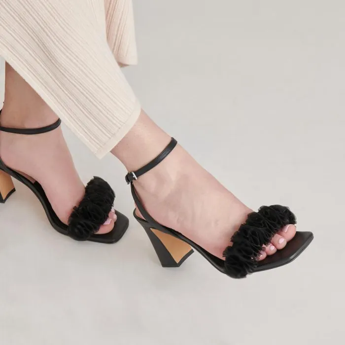 Dolce Vita Iesha Heels Black Leather Women Heels