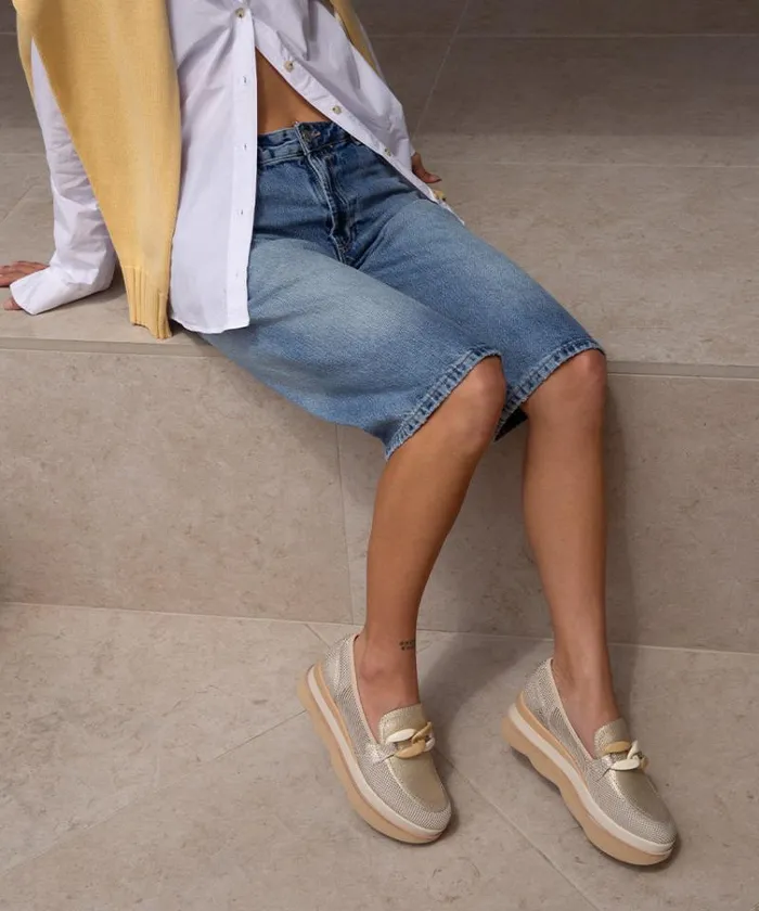 Dolce Vita Jaksen Sneakers Gold Mesh Women Sneakers