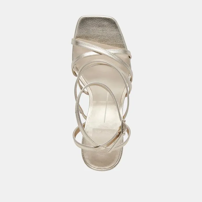 Dolce Vita Jenko Heels Platinum Metallic Leather Women Heels