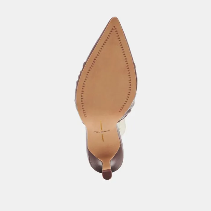 Dolce Vita Kairi Heels Cranberry Crinkle Patent Women Mules and Clogs