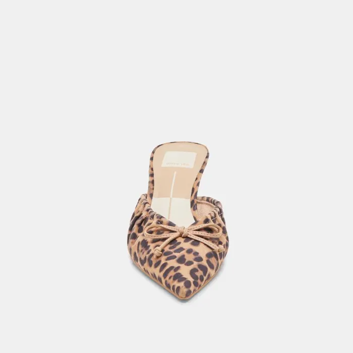 Dolce Vita Kairi Mid Heels Dk Leopard Suede Women Mules and Clogs