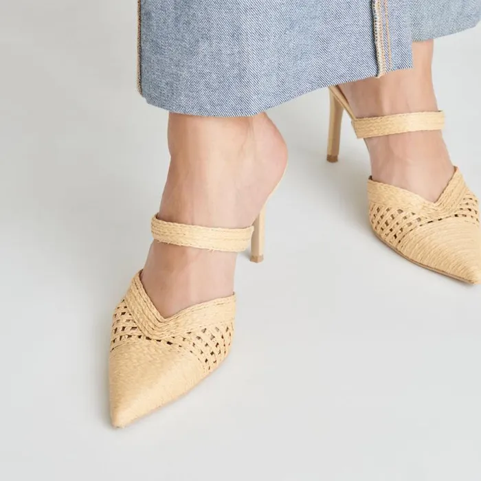 Dolce Vita Kaline Heels Lt Natural Raffia Women Heels