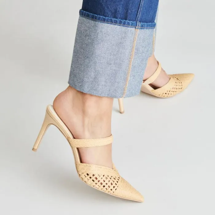 Dolce Vita Kaline Heels Lt Natural Raffia Women Heels