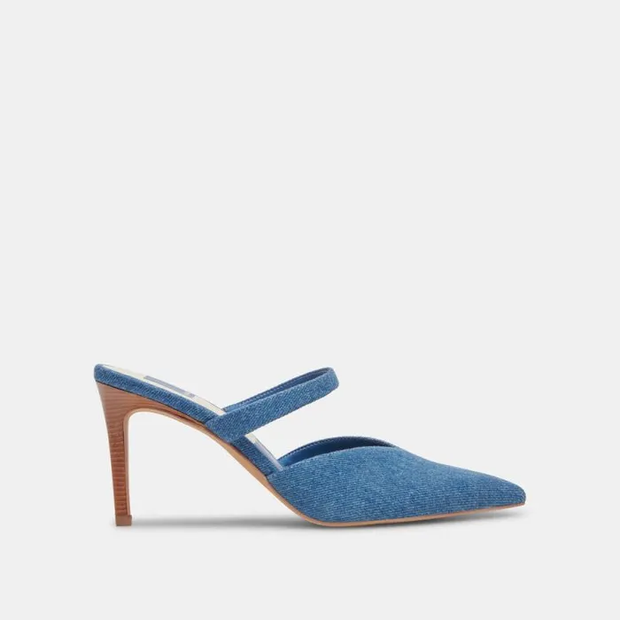 Dolce Vita Kanika Heels Blue Denim Women Heels