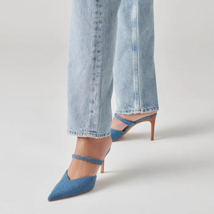 Dolce Vita Kanika Heels Blue Denim Women Heels