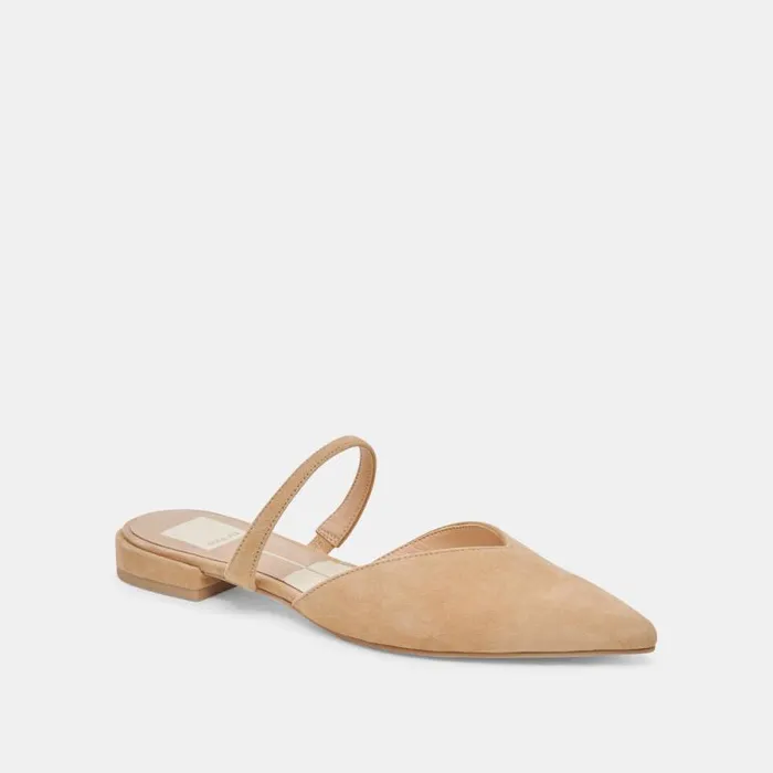 Dolce Vita Kanika Wide Flats Tan Suede Women Flats and Loafers