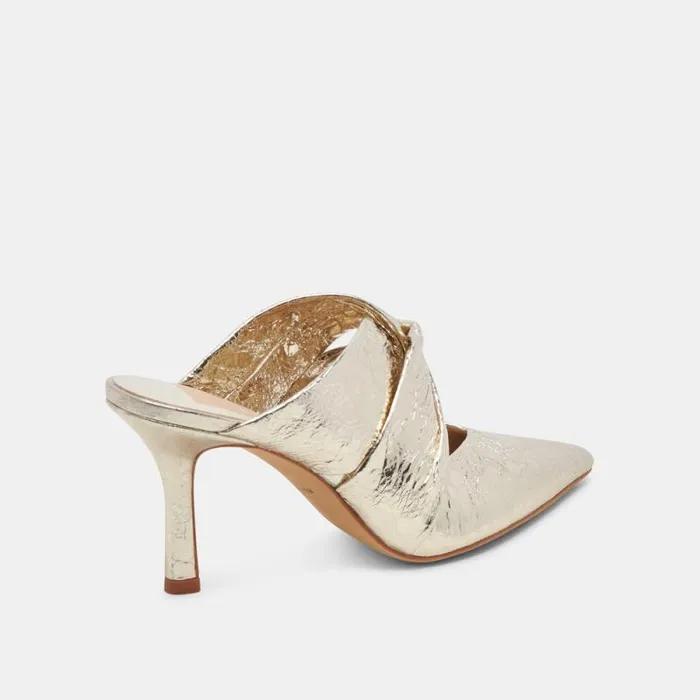 Dolce Vita Kelsy Heels Platinum Distressed Leather Women Heels