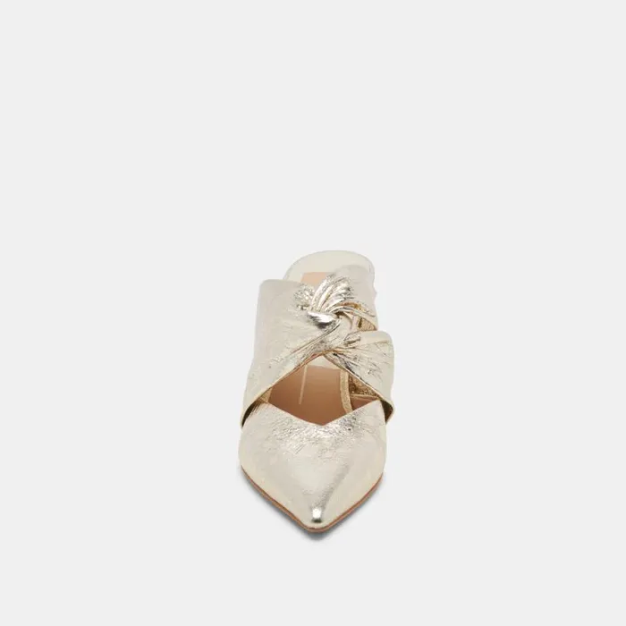 Dolce Vita Kelsy Heels Platinum Distressed Leather Women Heels