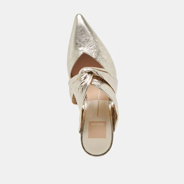 Dolce Vita Kelsy Heels Platinum Distressed Leather Women Heels
