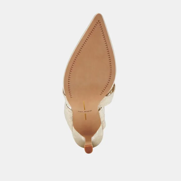Dolce Vita Kelsy Heels Platinum Distressed Leather Women Heels