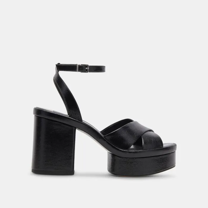 Dolce Vita Laisha Heels Midnight Crinkle Patent Women Heels