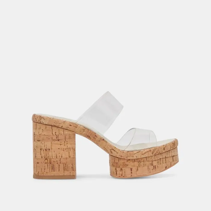 Dolce Vita Latoya Heels Crystal Vinyl Women Sandals
