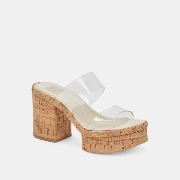 Dolce Vita Latoya Heels Crystal Vinyl Women Sandals