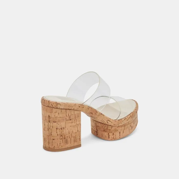 Dolce Vita Latoya Heels Crystal Vinyl Women Sandals