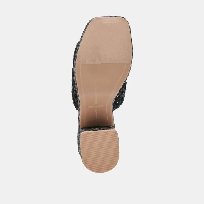 Dolce Vita Lisha Heels Onyx Raffia Women Sandals