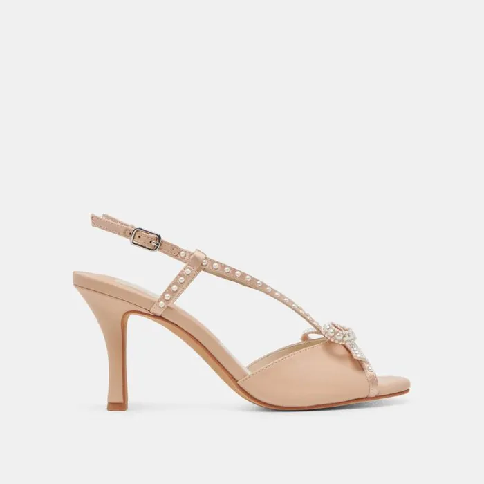 Dolce Vita Lonny Pearl Heels Blush Satin Women Heels