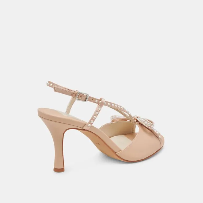Dolce Vita Lonny Pearl Heels Blush Satin Women Heels