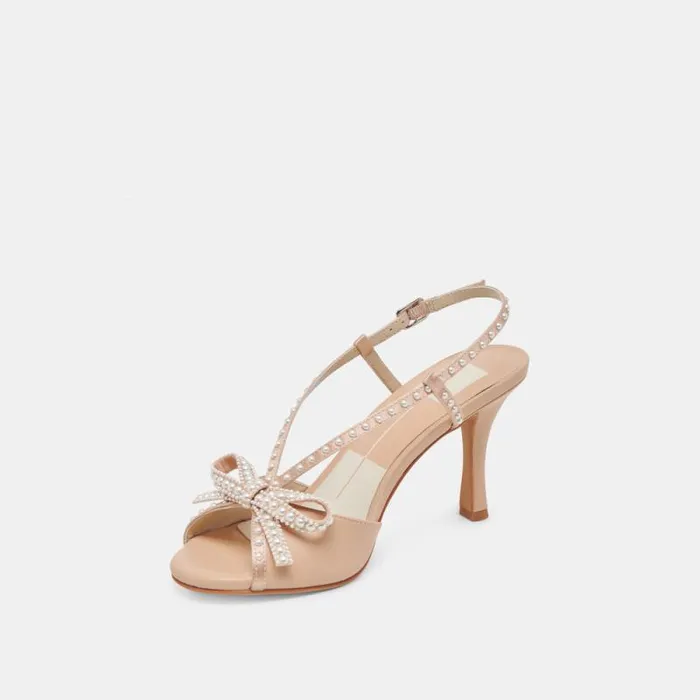 Dolce Vita Lonny Pearl Heels Blush Satin Women Heels