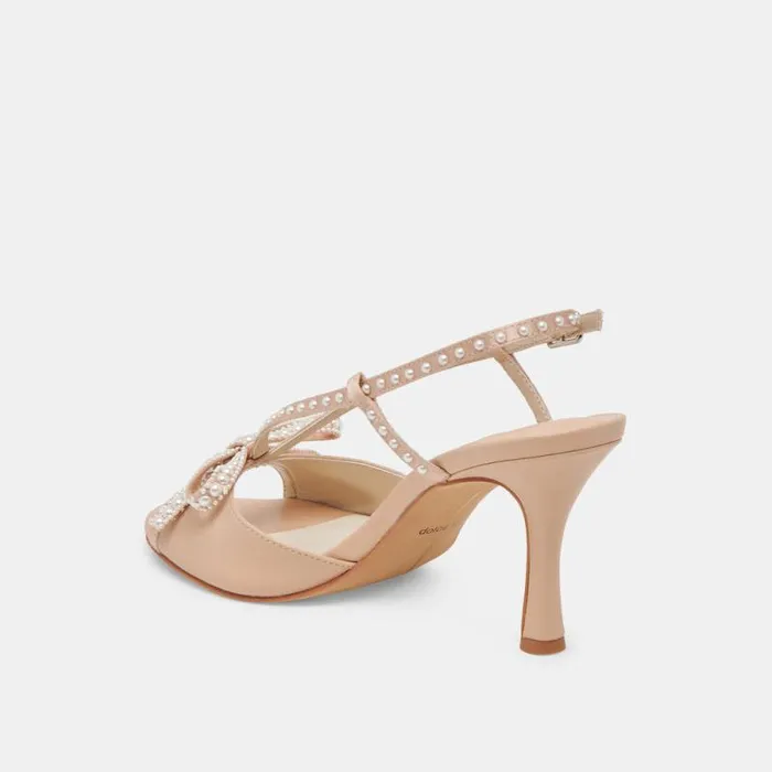 Dolce Vita Lonny Pearl Heels Blush Satin Women Heels