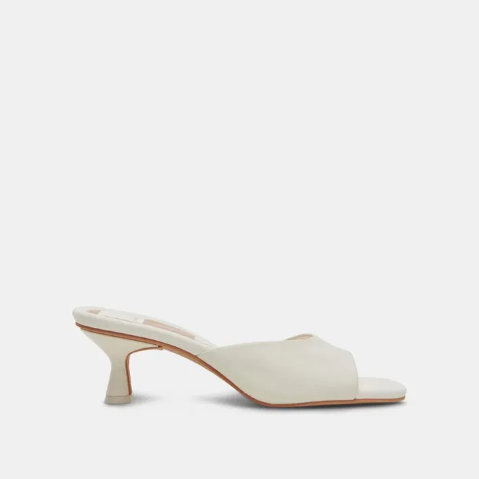 Dolce Vita Macoy Heels White Leather Women Heels