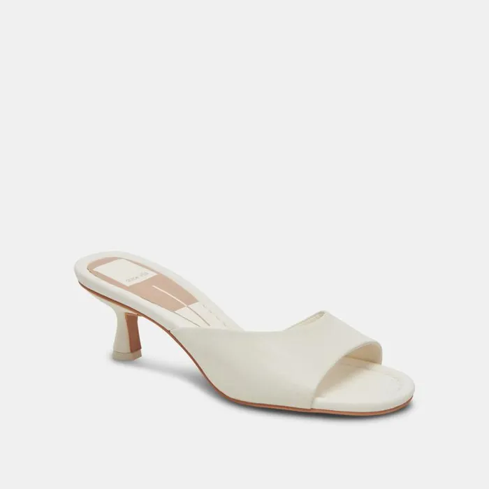 Dolce Vita Macoy Heels White Leather Women Heels